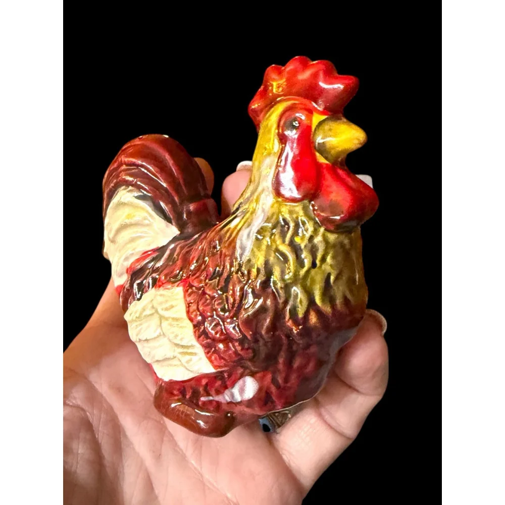 Vintage Ceramic Rooster Salt & Pepper Shakers Farmhouse Country Kitchen DecorA